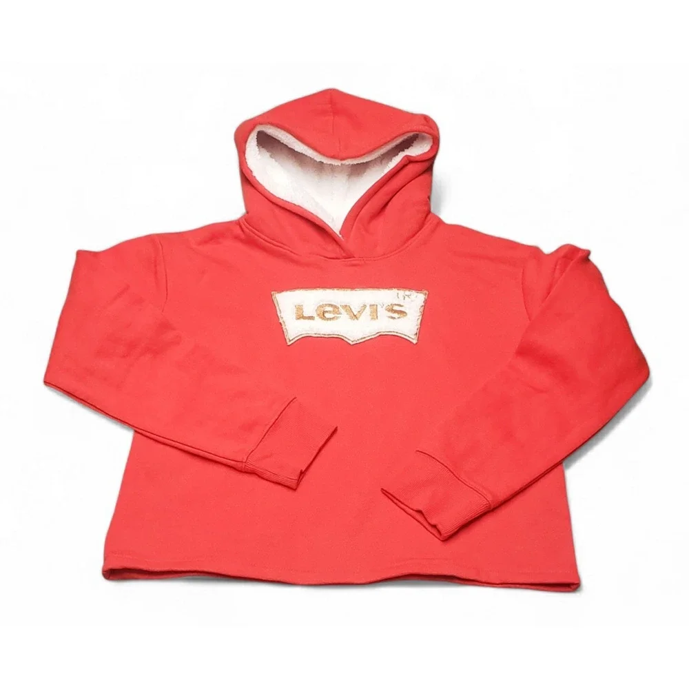 Levi’s Red Pullover Hoodie Sweatshirt Girls XL Athleisure Retro Streetwear